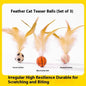 {QTG333} Tumbler Cat Teaser Toy With Removable Feathers & Bells - Self Amusing Kitten Play Wand Easy To Clean And Reassemble