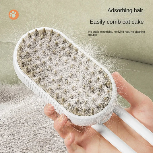 3-in-1 Electric Steam Spray Pet Grooming Brush – Massage, Detangle & Hair Removal for Dogs & Cats - Pet Suppie