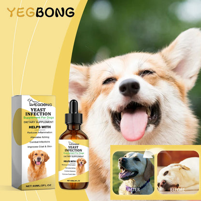 YEGBONG 60ml Herbal Anti Inflammatory Pet Supplement Liquid Drops Natural Support for Dogs and Cats with Sensitive Skin Stomach