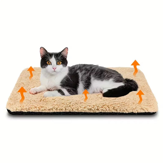 Self-Warming Pet Pad Blanket, Electric-Free Thermal Bed Mat, Anti-Slip for Cats Dogs Winter Warmth Mat Heat Reflecting Core Pad