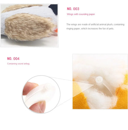 1pc Dog Chew Toys Cute Plush Duck Sound Toy Stuffed Squeaky Animal Squeak Dog Toy Cleaning Tooth Dog Chew Rope Pet Accessories