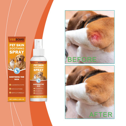 Pet Skin Soothing Spray - Gentle Formula Quickly Relieve Itching Discomfort Clean Skin Surface Daily Care for Dogs Cats
