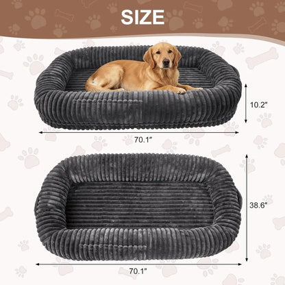 Extra Large Orthopedic Memory Foam Dog Bed for Adults, 70x38x10 Washable XL Pet Bed in Dark Grey