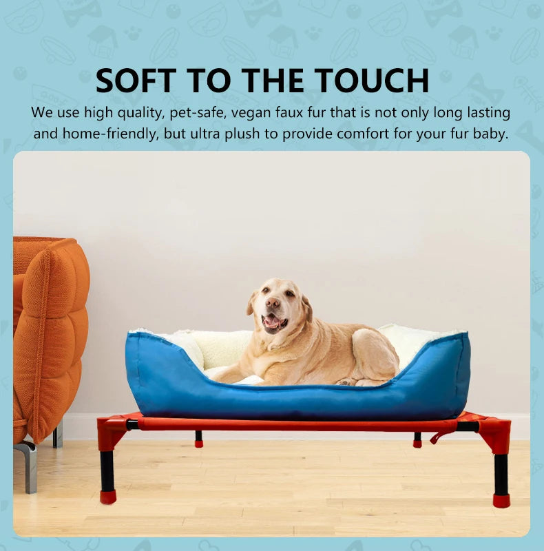 Winter Outdoor Elevated Dog Bed, Large, Medium, Small Pet Dog Bed, Portable Dog Bed for Camping or Beach Breathable Mesh Mesh