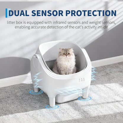APP-Controlled Automatic Self-Cleaning Cat Litter Box,10.5L Odor-Free Waste Disposal,Pet Toilet for Cat Hygiene,Pet Products