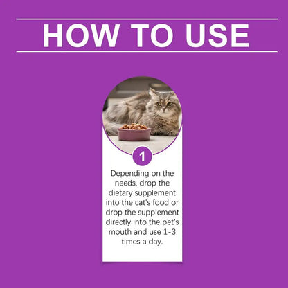 Cat Supplement All-in-1 Multi Liquid Body Care Drops Daily Supplement 60ml Body Care Drops For Supports Joint Care Skin & Coat