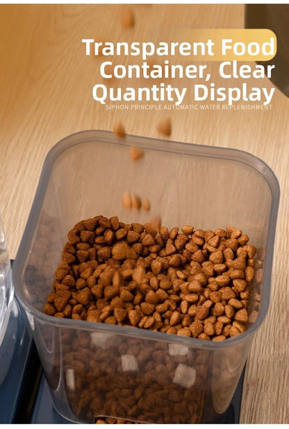 1.2L/1.5L Pet Automatic Feeder Plastic Large Capacity Cat Dog Water Dispenser Feeder Set 3 Colors 2 Styles