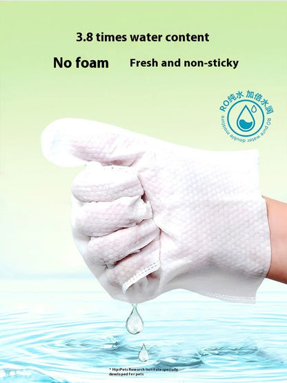 Pet Unwashed Gloves, Dog Bath Deodorizing, Cat Puppy and Kitten Dry Cleaning, Paw Wet Wipes, Cleaning Supplies 6 Pieces