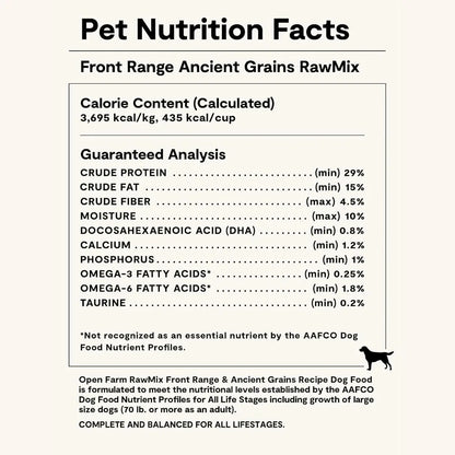 RawMix Dry Dog Food with Ancient Grains Protein-Packed Kibble Coated in Bone Broth with Freeze Dried Raw Chunks Beef Pork and L