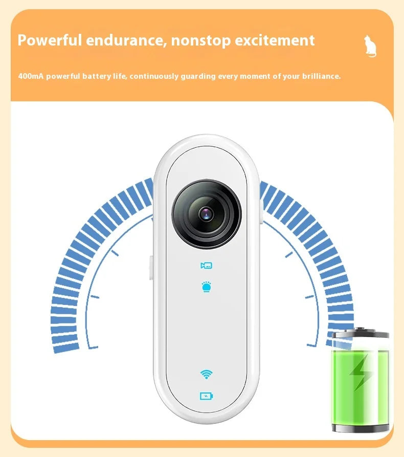 Waterproof Mini Body Camera for Dogs Cats, Outdoor Adventures Pet Camera Cam Smart Collar HD 1080P WiFi App with Video Recording