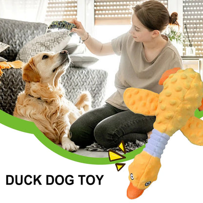 Dog Toys For Aggressive Chewers Duck Shape Aggressive Puppy Chew Toy Bite-Resistant Squeaky Animals Entertainment Companion For