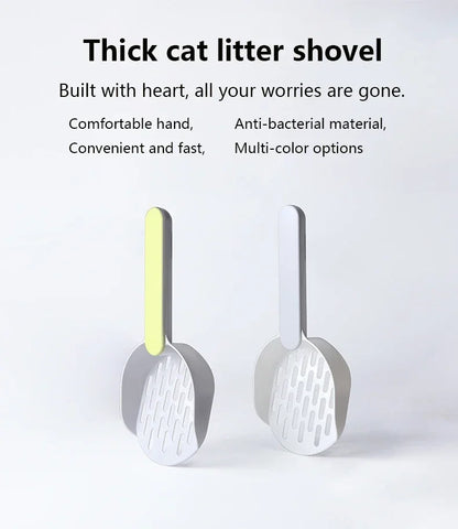 Cat Litter Scoop Set with Base Long Handle Clashing Cat Poop Tool High-Grade ABS Plastic Durable Kitten Toilet Cleaning Tool Pet