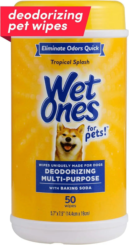 Dog Wipes with Baking Soda, Tropical Splash Scent - 50 Count