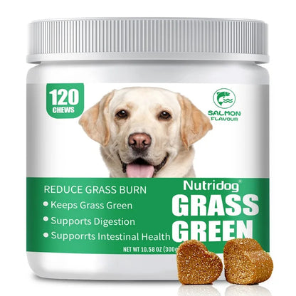 Grass Green Dog Chews - Lawn Urine Neutralizer, Reduces Urine Burns to Grass, Keeps Grass Green, Maintains Intestinal Health