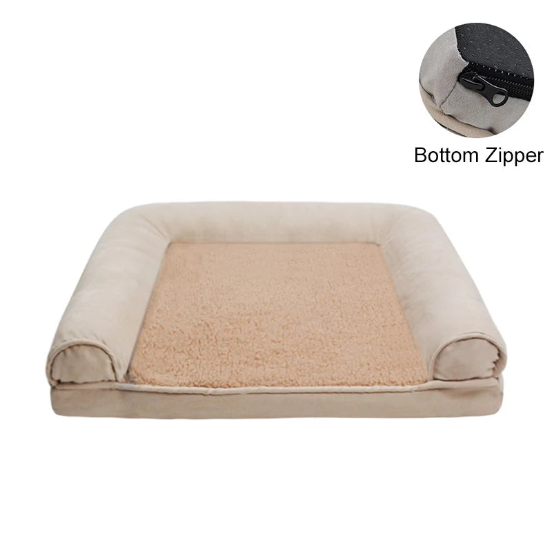 Winter Pet Dog Bed Sofa Deep Sleep Memory Foam Puppy Soft Plush Comfortable Bed Medium Large Square Thickened Warm Mat Kennel