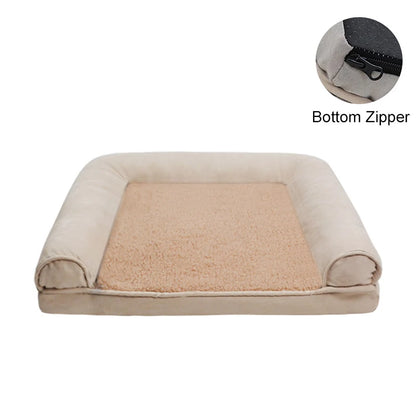 Winter Pet Dog Bed Sofa Deep Sleep Memory Foam Puppy Soft Plush Comfortable Bed Medium Large Square Thickened Warm Mat Kennel