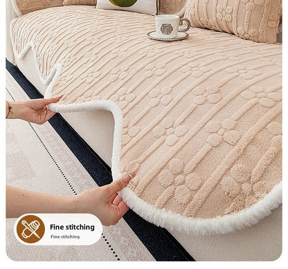 Thicken Plush Sofa Covers Winter Warm Universal Couch Mat Retro Style Anti-slip Sofa Seat Pad Decor for Living Room 방석쿠션
