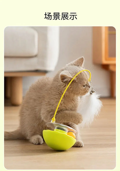 Premium Tumbler Cat Toy, Detachable Teaser Wand, Feather Bell, Catnip Ball, Pet Supplies, Plush Feather Toy