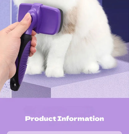 Pet Cleaning Product Essential Plastic Pet Hair Brush Needle Cat Dog Hair Cleaning Combs Hair Removers with Click Clean Button