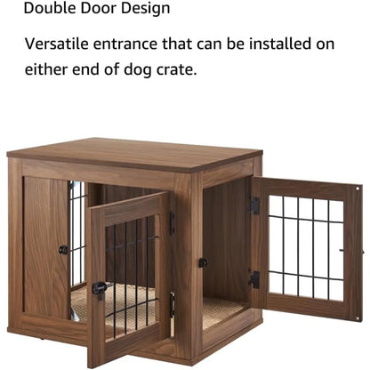 Furniture Style Dog Crate for Small Dogs, Cats, Min Pigs, Rabbit, Indoor Aesthetic Puppy Kennel, Modern Decorative Wood Wire Pe