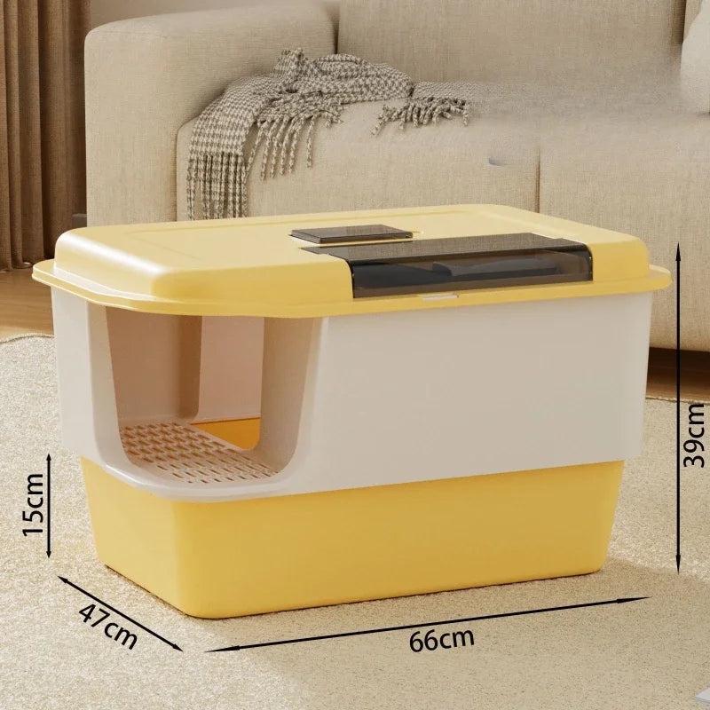 Cat Litter Box Self Cleaning Extra Large Closed Odor Control Anti Splash Corridor Style Covered Cat Toilet  Arenero Autolimpieza