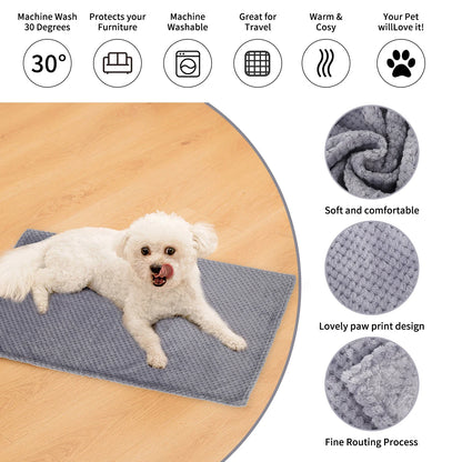 Soft Pet Blanket Plush Dog Sleeping Blanket Solid Color Washable Sofa Pad Portable Warm Cat Bed Blanket Home Carpet For Winter