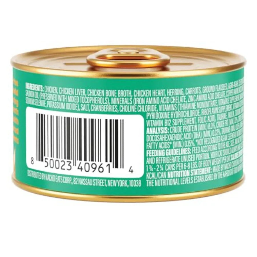 Premium Wet Cat Food Grain-Free Pate Cans Chicken and Herring - 24 Pack 5.5 Ounce