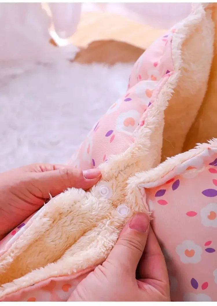 Cute Warm Cat Bed Nest Small Dog Kennel Winter Thick House Pet Puppy Sleeping Bag Super Soft Plush Cat Sleeping Bed Pet Cushion