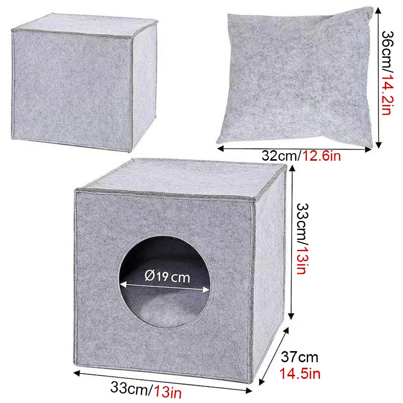 Felt Pet Nest Creative Breathable Collapsible Cat Bed House Warm Nest For Cat Portable Carrier Bag Outdoors