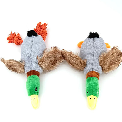 1pc Dog Chew Toys Cute Plush Duck Sound Toy Stuffed Squeaky Animal Squeak Dog Toy Cleaning Tooth Dog Chew Rope Pet Accessories