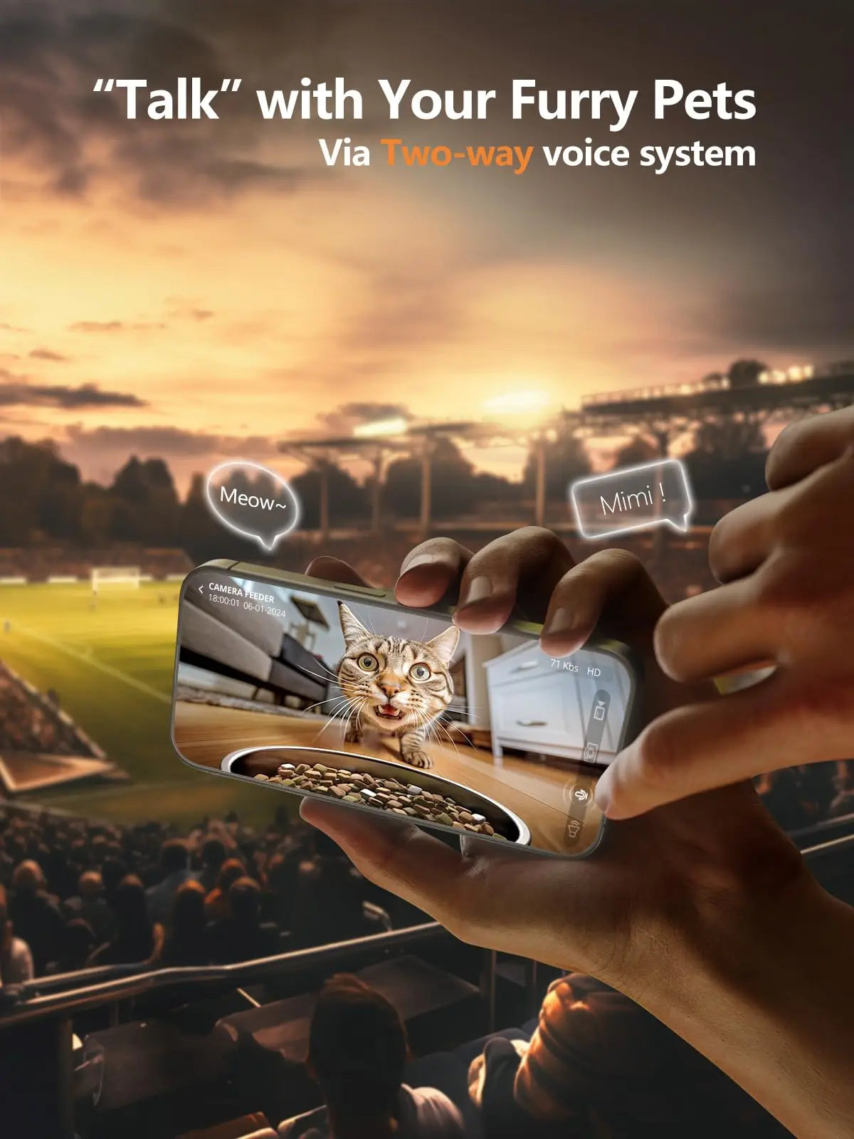 Automatic Cat Feeder Camera Pet Smart Cat Food Kibble Dispenser 2.4G/5GWiFi Tuya APP Control Auto Feeder For Cat Dog Accessories