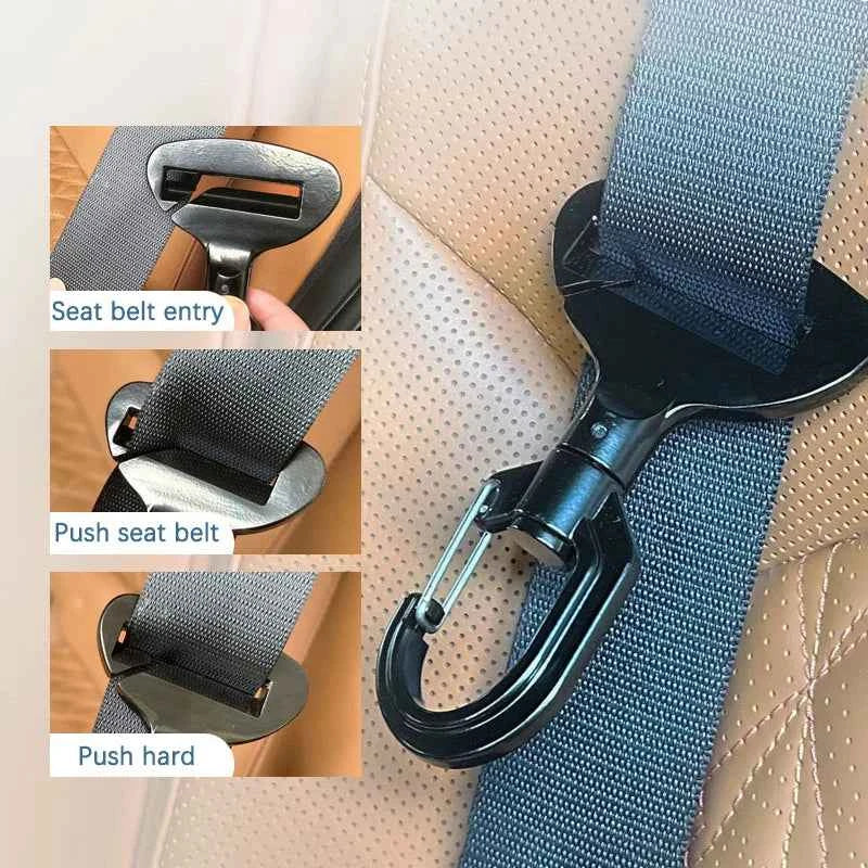 Portable Anti-Interference Pet Safety Belt Buckle Easy To Operate Durable Aluminum Alloy Car Seat Hook Dog Safety Accessories