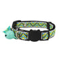 Adjustable Cat Collar Polyester Jacquard Pattern Pet Collar with Bell and Tassel Decoration for Cats and Small Dogs To Keep Lost