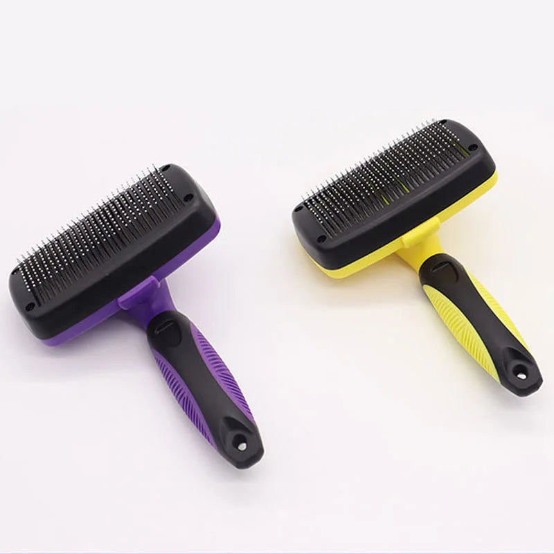 Pet Cleaning Product Essential Plastic Pet Hair Brush Needle Cat Dog Hair Cleaning Combs Hair Removers with Click Clean Button