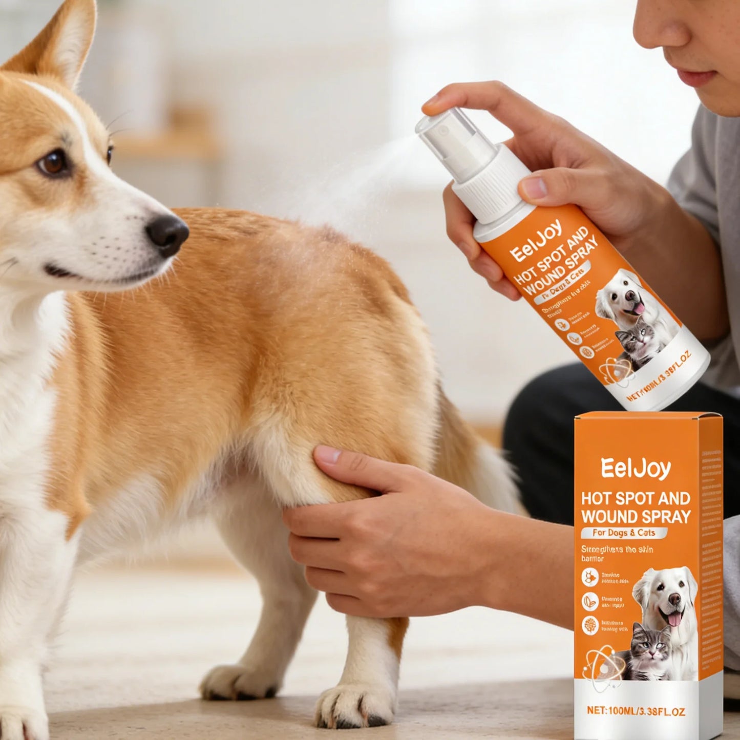 EelJoy Pet Skin Care Spray for Dog Cat Calm Redness Relieve Dryness Moisture Barrier Natural Ingredients Gentle Pet Shield Spray