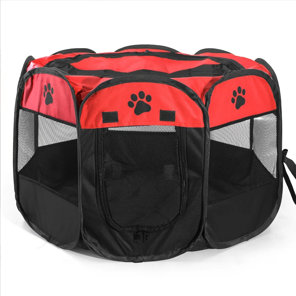 Christmas Gift Dog Playpen, Puppy Pet Cat Playpen Indoor for Small Dogs, Dog Tent Crates Cage Indoor/Outdoor, Portable Pop Up Dog Kennel Playpen with Carrying Case for Dogs/Cats/Rabbits, Removable Zipper Top