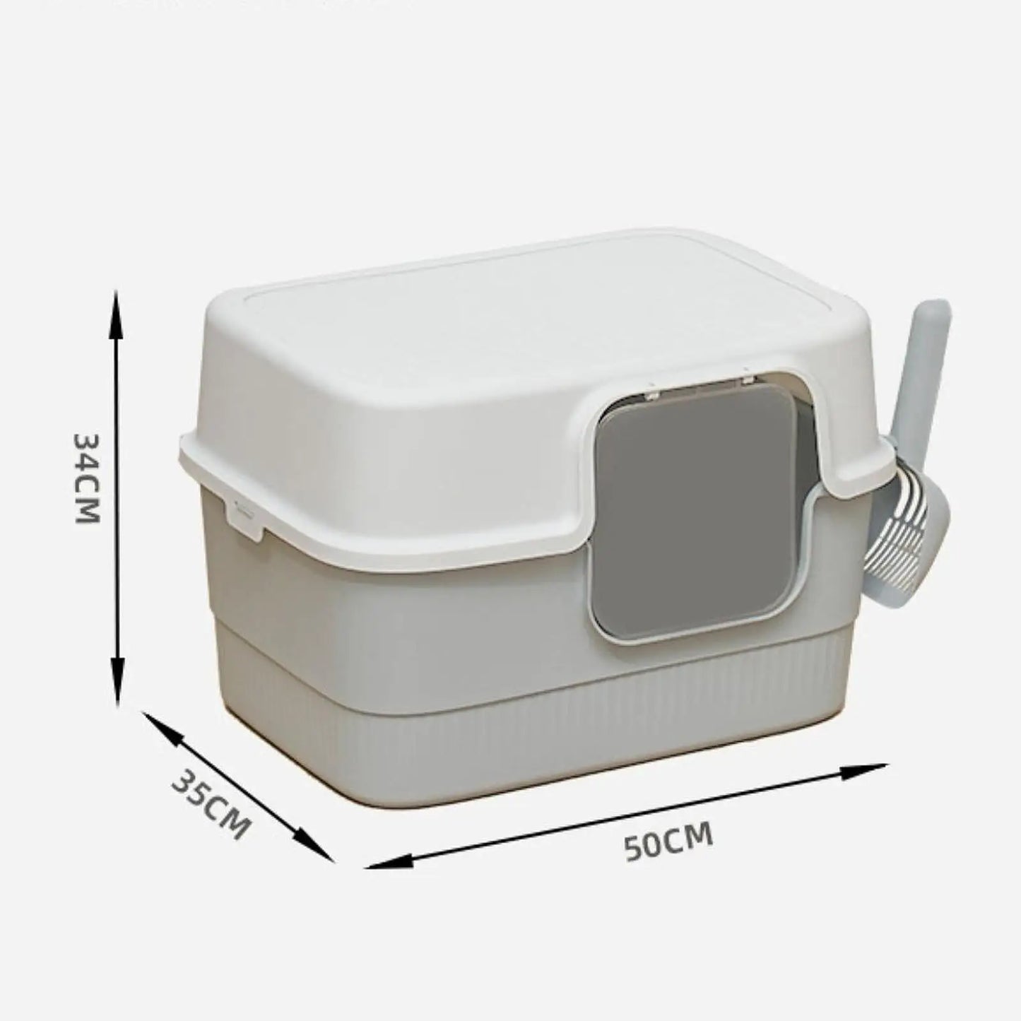 Hooded Cat Litter Box with Lid Removable Pet Accessories Kitty Litter Pan
