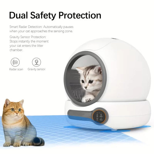 Automatic Cat Litter Box Self Cleaning with App Control Smart Deodorizer Spray with Dual Safety System Pet Toilet Litter Tray
