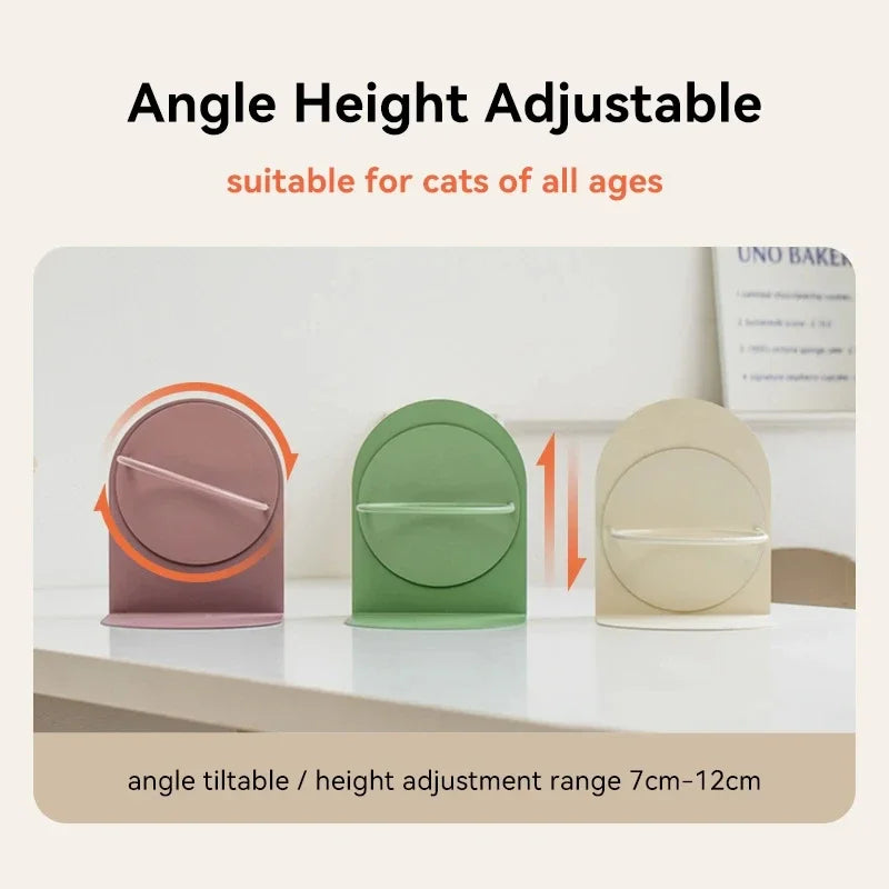 Detachable Pet Cat and Dog Bowl Protects Cervical Vertebrae Against Upset Height Adjustable Pet Ceramic Bowl