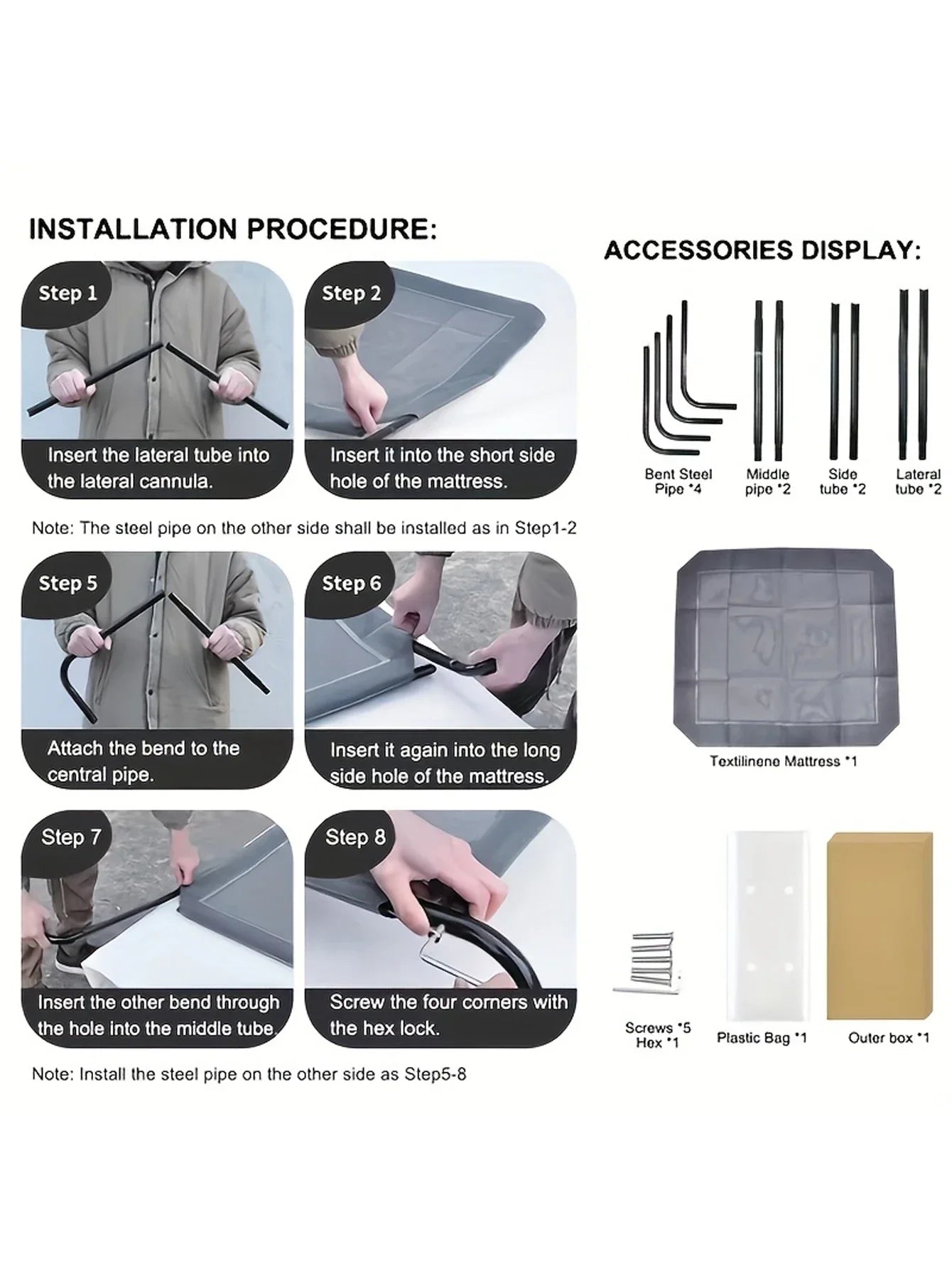 Winter Outdoor Elevated Dog Bed, Large, Medium, Small Pet Dog Bed, Portable Dog Bed for Camping or Beach Breathable Mesh Mesh