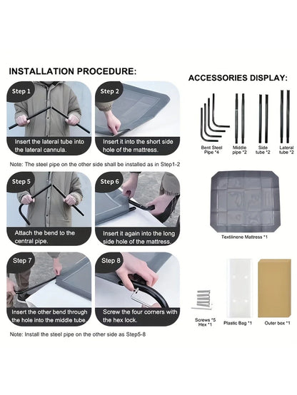 Winter Outdoor Elevated Dog Bed, Large, Medium, Small Pet Dog Bed, Portable Dog Bed for Camping or Beach Breathable Mesh Mesh