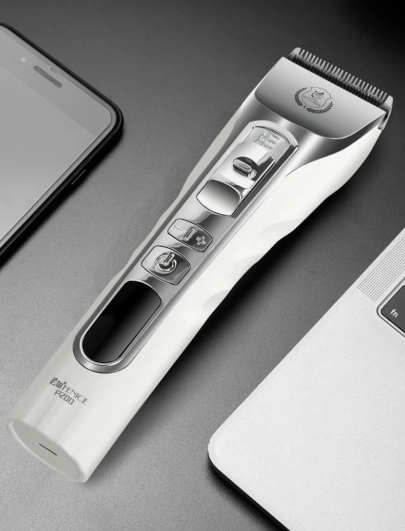 Fenice New Upgrade 5000mA Capacity Cordless LCD Screen Pets Dog Grooming Clippers Rechargeable Haircut Shaver for Trimming Salon