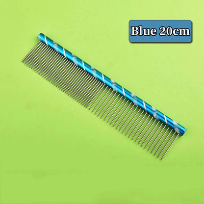 6 Colored Pet Dog Comb Straight Comb Cat Cleaning Brush 16/19/20/25cm Stainless Steel Lightweight Pets Cat Grooming Combs Dogs
