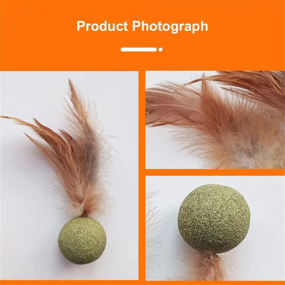 Pet Catnip Toys Edible Catnip Ball Safety Healthy Cat Mint Cats Home Chasing Game Toy Products Clean Teeth Cat Mint Ball
