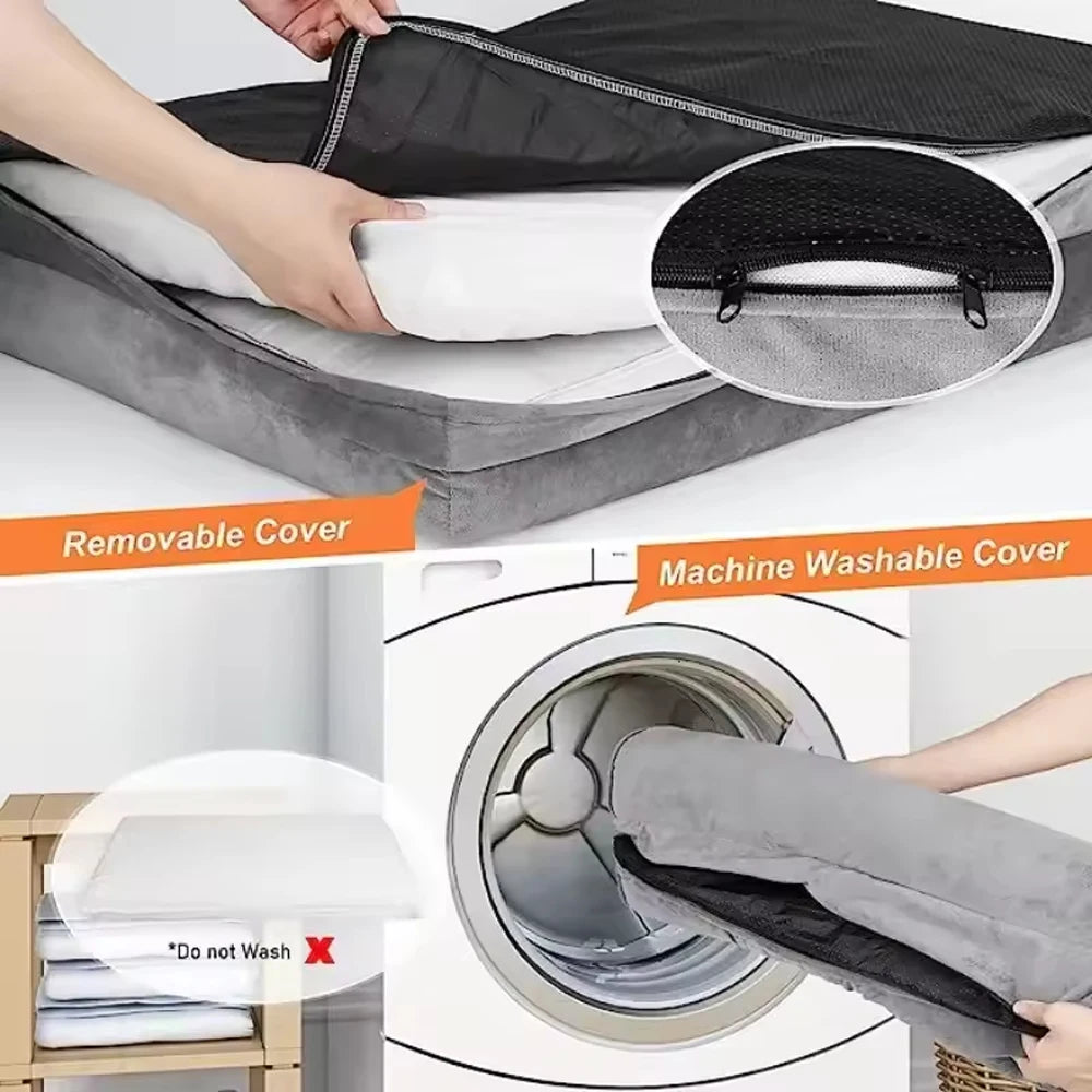 Winter Pet Dog Bed Sofa Deep Sleep Memory Foam Puppy Soft Plush Comfortable Bed Medium Large Square Thickened Warm Mat Kennel