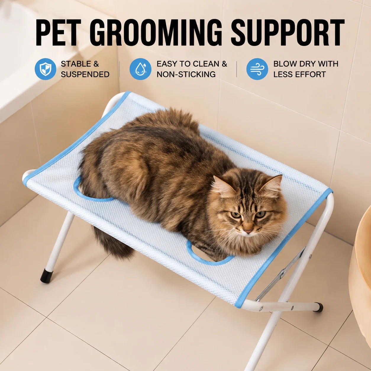Pet Grooming Hammock Restraint Bag For Small Dogs Cats Nail Clipping Bathing Fixed Holder Anti‑Scratch Anti‑Bite Pet Bath Helper