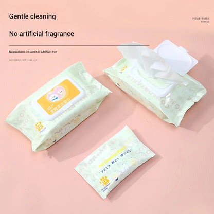 3 Packs, 80 Sheets Per Pack, Pet Wipes, Pet Wipes Specifically for Cats and Dogs, for Wiping Tear Stains, Cleaning Body Parts, No-Rinse, Deodorizing, Cleaning Wet Wipes