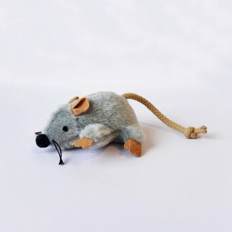Interactive Cat Toys Plush Mice Playthings Gray Mouse Shape Kitten Toy for Indoor Cat Plush Mouse Cat Toys Cat Chew Toy