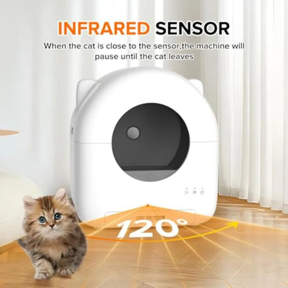 Self Cleaning Litter Box Automatic Cat Litter Box with APP Control Safety Sensor Low Noise 76L Large Ccity for Multiple Cats Ro