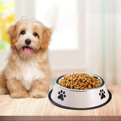 Stainless steel large capacity pet bowl dog food bowl multiple specifications anti-fall food bowl food bowl feeding pet supplies